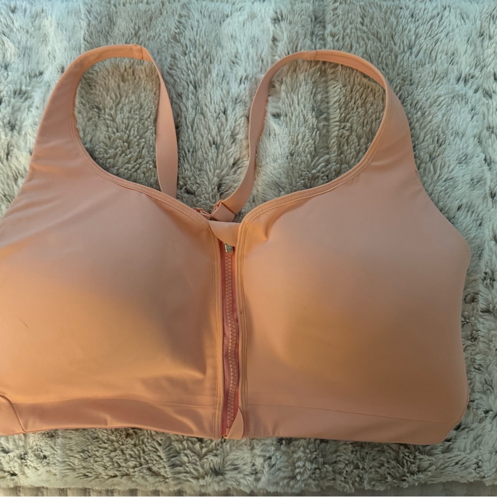 Peach Zip-Front Sports Bra by ATHLETA